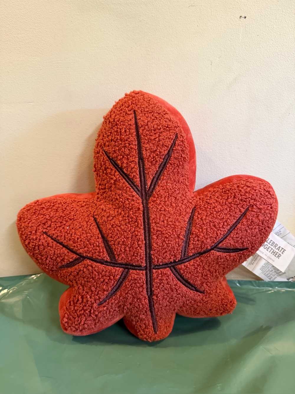Maple Leaf Sherpa Feel Decorative Throw Pillow